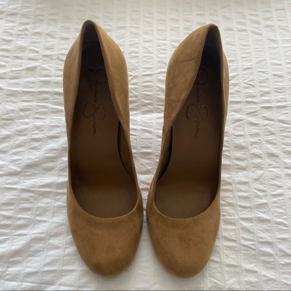Jessica Simpson Callie Pumps/Heels/Stilettos in faux tobacco brown suede - BNWT - Picture 2 of 6